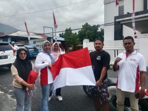 Gerindra Ternate Tebar Semangat Nasionalisme Lewat Pembagian Bendera